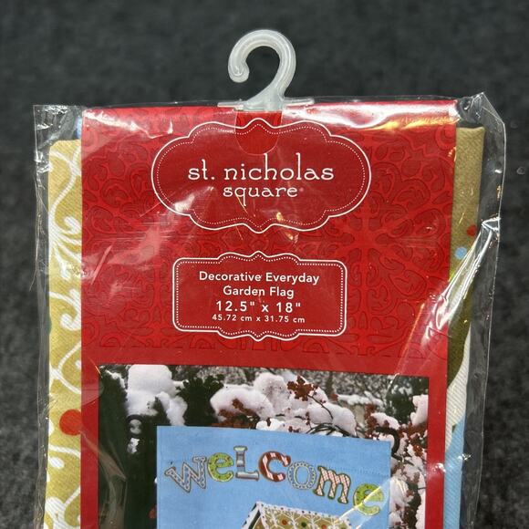 NEW St. Nicholas Square Garden Flag Gingerbread House Holiday 12.5x18 Kohl’s - Picture 3 of 5